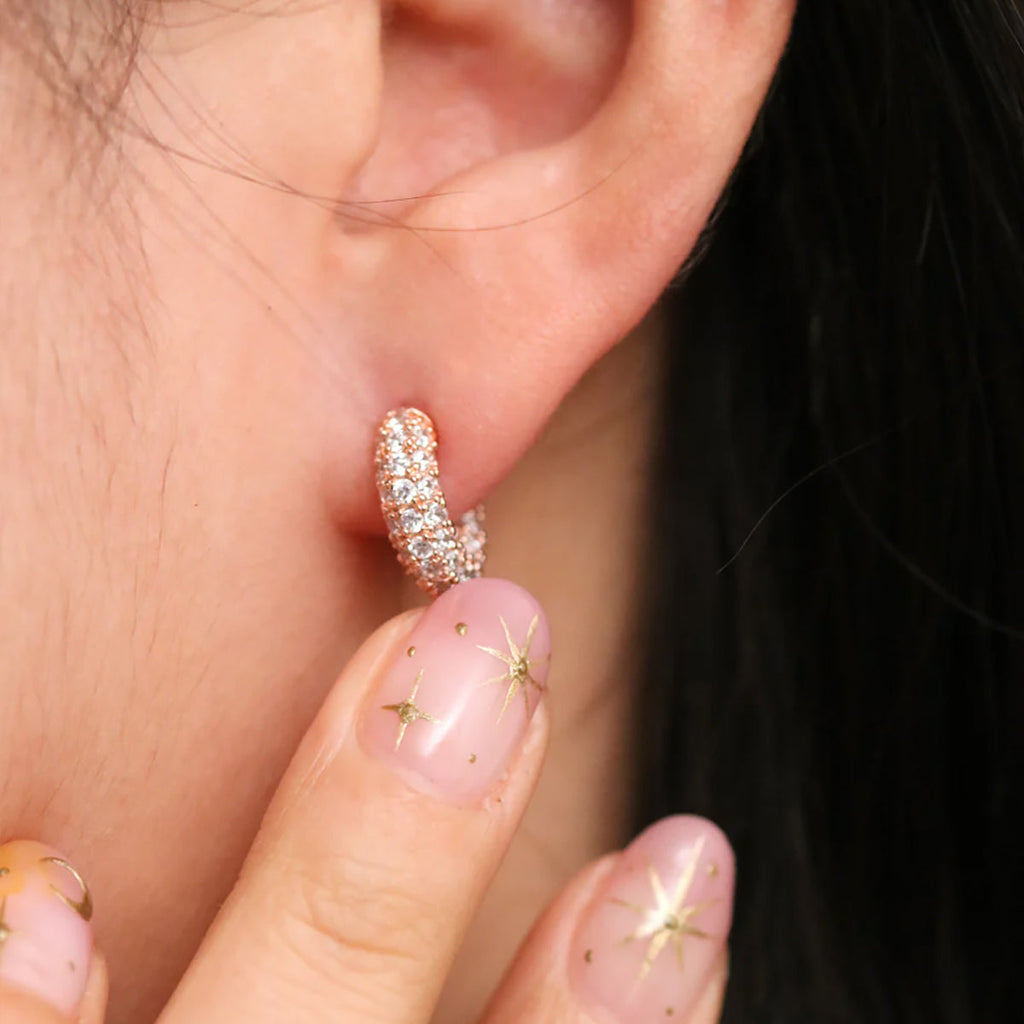Gemstone semi-hoop earrings-2