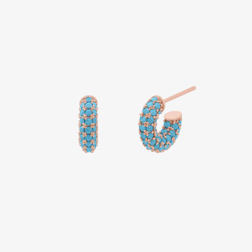 Gemstone semi-hoop earrings-0