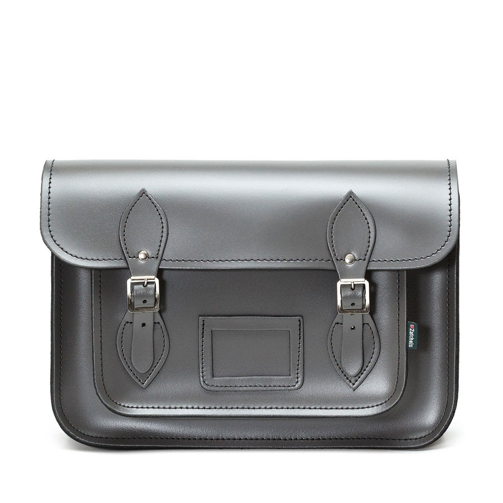 Handmade Leather Satchel - Graphite-0
