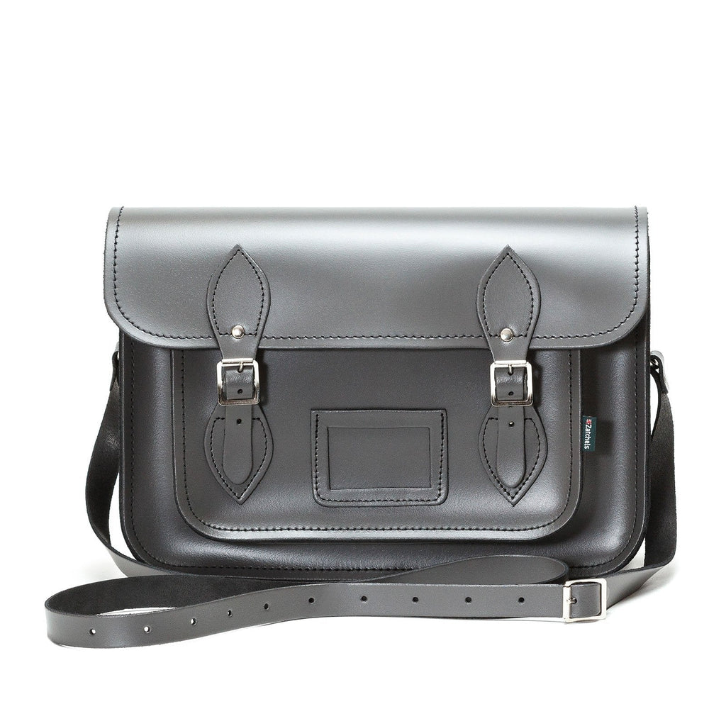 Handmade Leather Satchel - Graphite-1