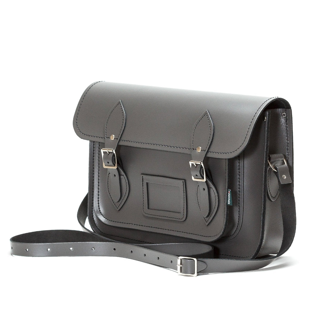 Handmade Leather Satchel - Graphite-2